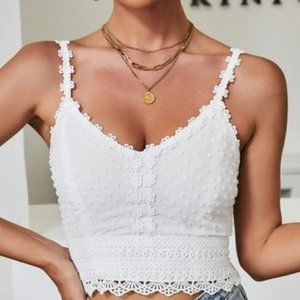 Frill Trim Shirred Back Cami